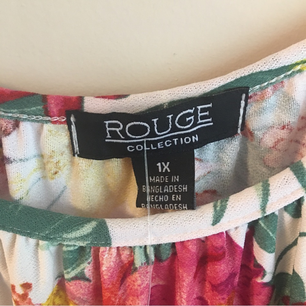 Rouge Collection Floral Dress 1X - Picture 3 of 4
